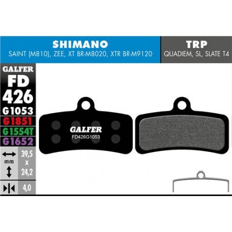 Pastillas Freno Galfer Standard Shimano Saint, Zee, XT BRM8020, XTR BRM9120 (4p)