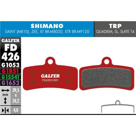 Pastillas Freno Galfer Advanced Shimano Saint, Zee, XT BRM8020, XTR BRM9120 (4p)