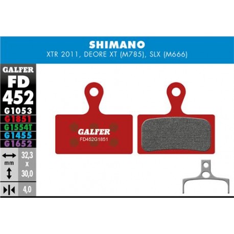 Pastillas Freno Galfer Advenced Shimano XTR, XT (2014-), Deore XT BR-M875, SLX M666
