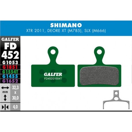 Pastillas Freno Galfer PRO Shimano XTR, XT (2014-), Deore XT BR-M875, SLX M666